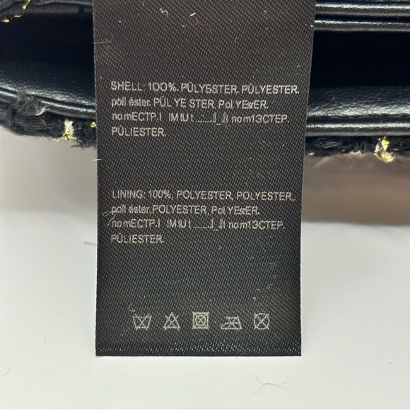 Badgley Mischka Bouclé Tweed Crossbody Bag Vegan leather Black  NEW - Picture 8 of 12